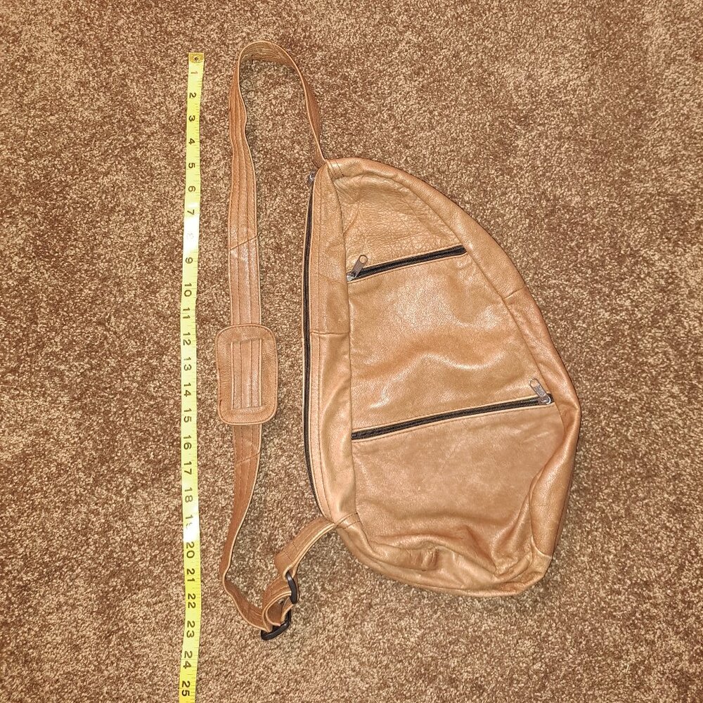 Genuine Leather Made in Mexico Crossbody/Shoulder Bag W/Pockets&Adjustable Strap - Picture 4 of 11